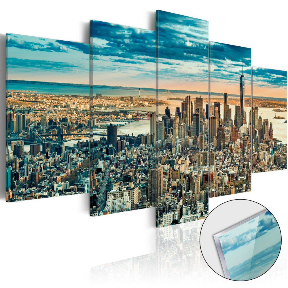 Bimago - Tableau sur verre acrylique - NY: Dream City [Glass] - Décoration, image, art | - Tableaux, peintures