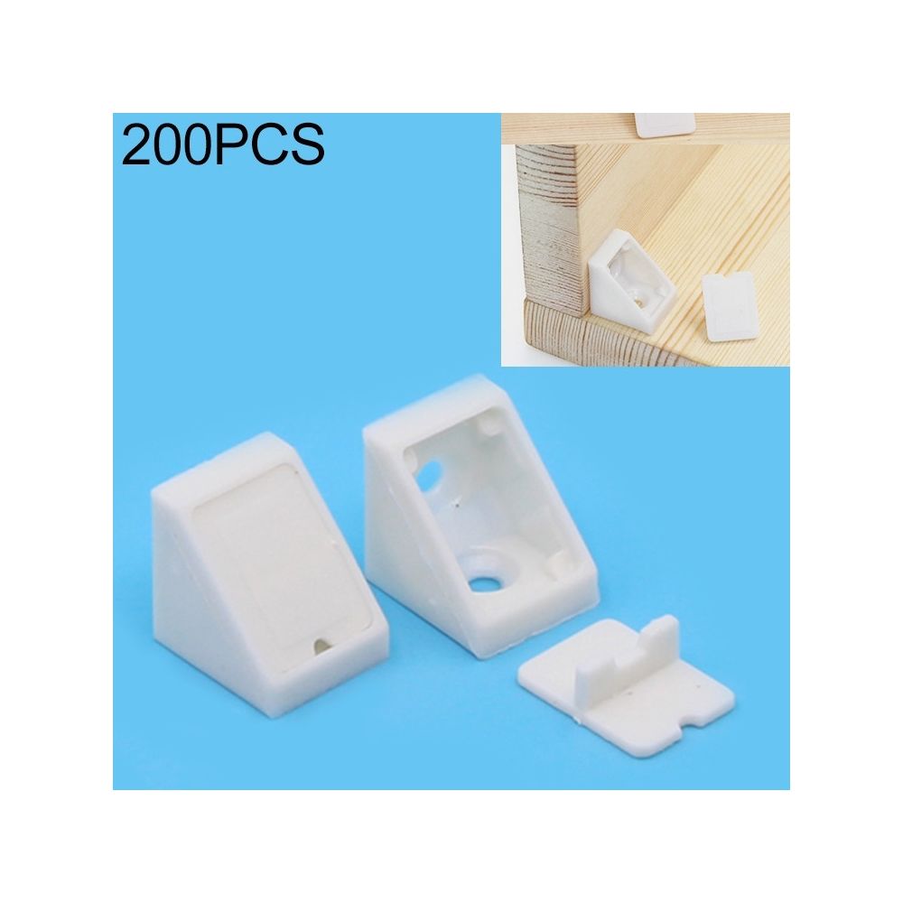 Wewoo - Support de panneau à angle droit pour meubles de connecteur de coin amovible épaissi en plastique de 200 PCS avec couvercletaille S blanc - Objets déco