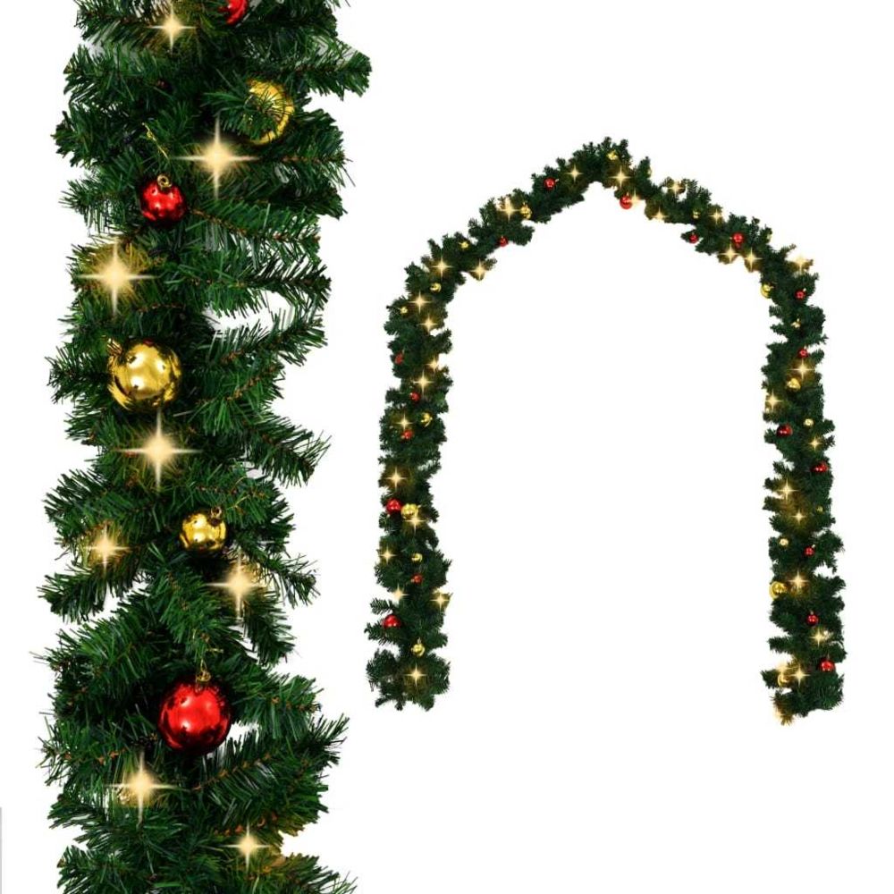marque generique - Icaverne - Décorations de Noël ensemble Guirlande de Noël décorée avec boules et lumières LED 5 m - Décorations de Noël