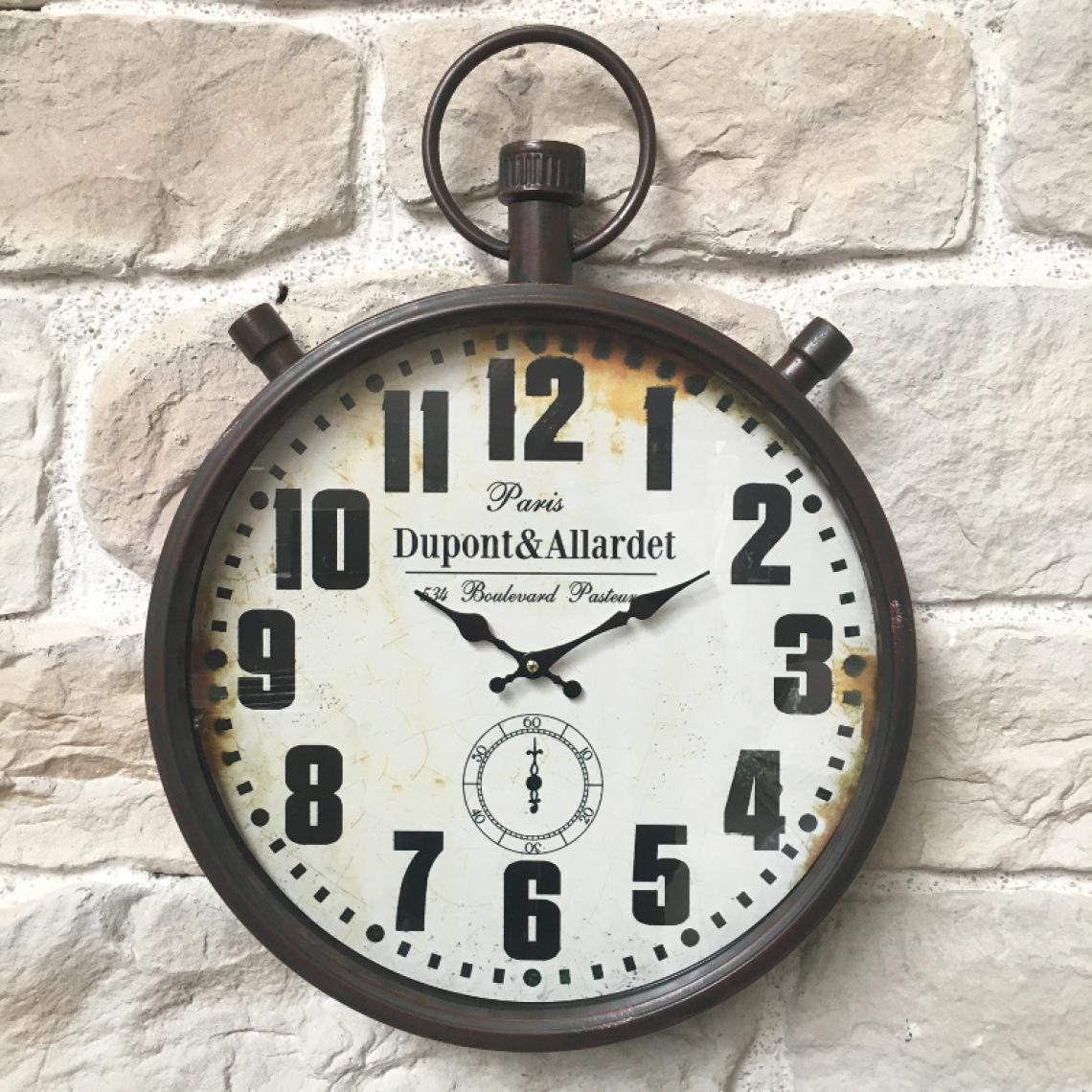 L'Originale Deco - Horloge Gare Murale Horloge Industrielle Gousset Murale Fer Verre 60 cm x 44 cm - Horloges, pendules