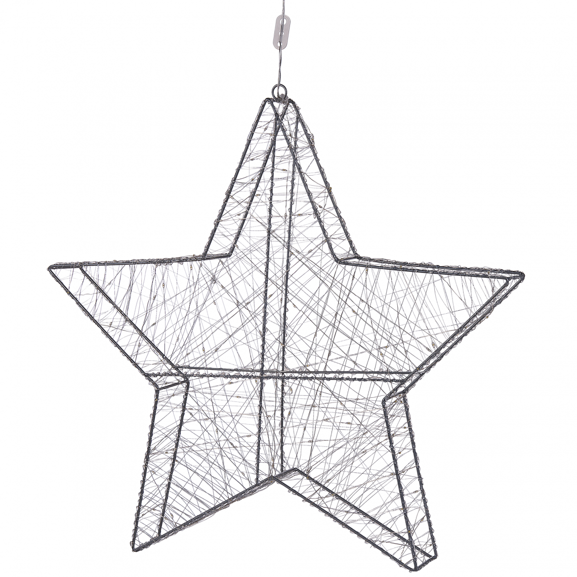Beliani - Étoile décorative suspendue à LED 58 cm argenté KURULA - Décorations de Noël