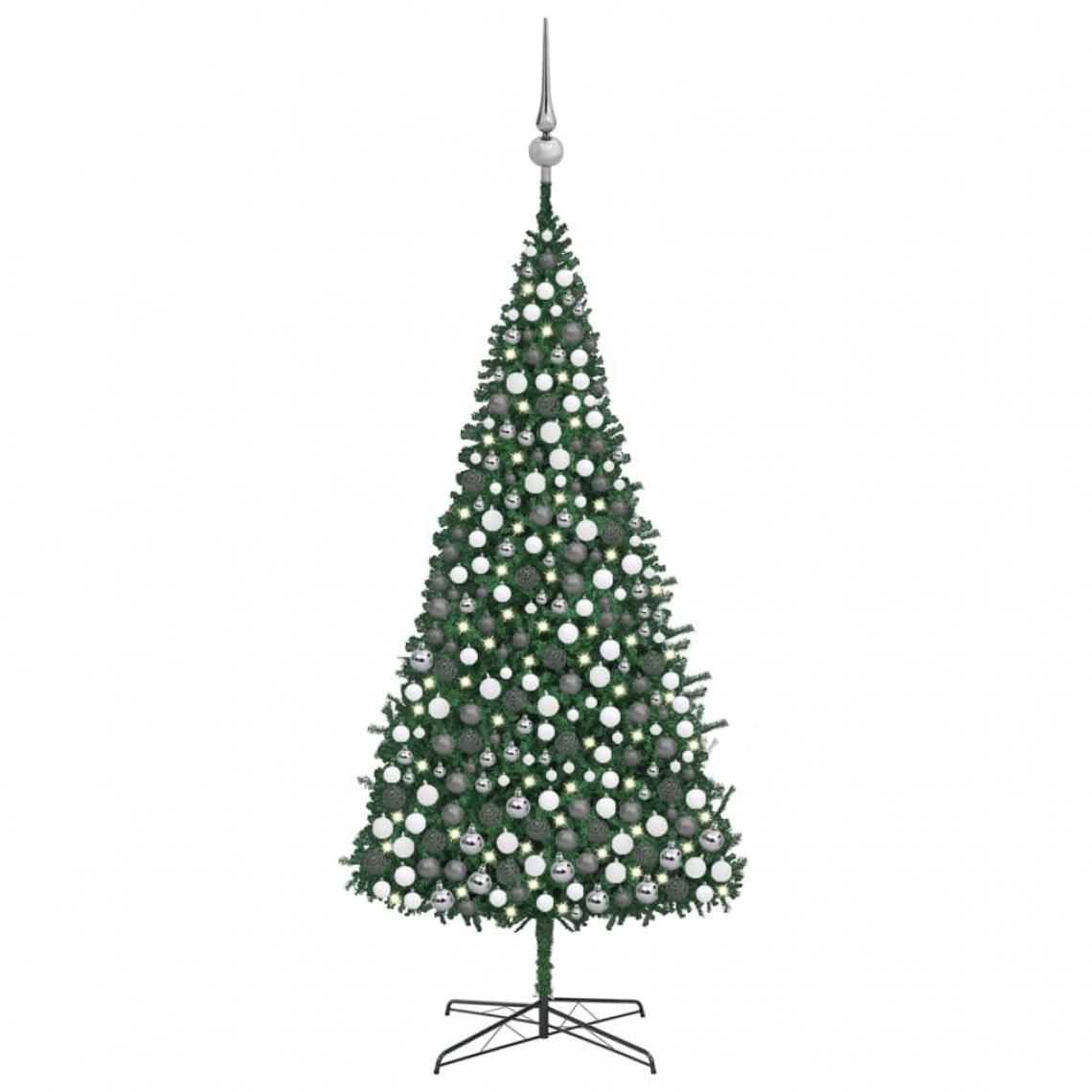 Vidaxl - vidaXL Arbre de Noël artificiel avec LED et boules 400 cm Vert - Sapin de Noël