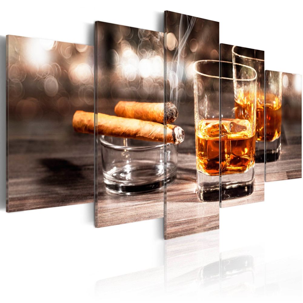 Bimago - Tableau - Cigar and whiskey - Décoration, image, art | Nature morte | Cuisine | - Tableaux, peintures