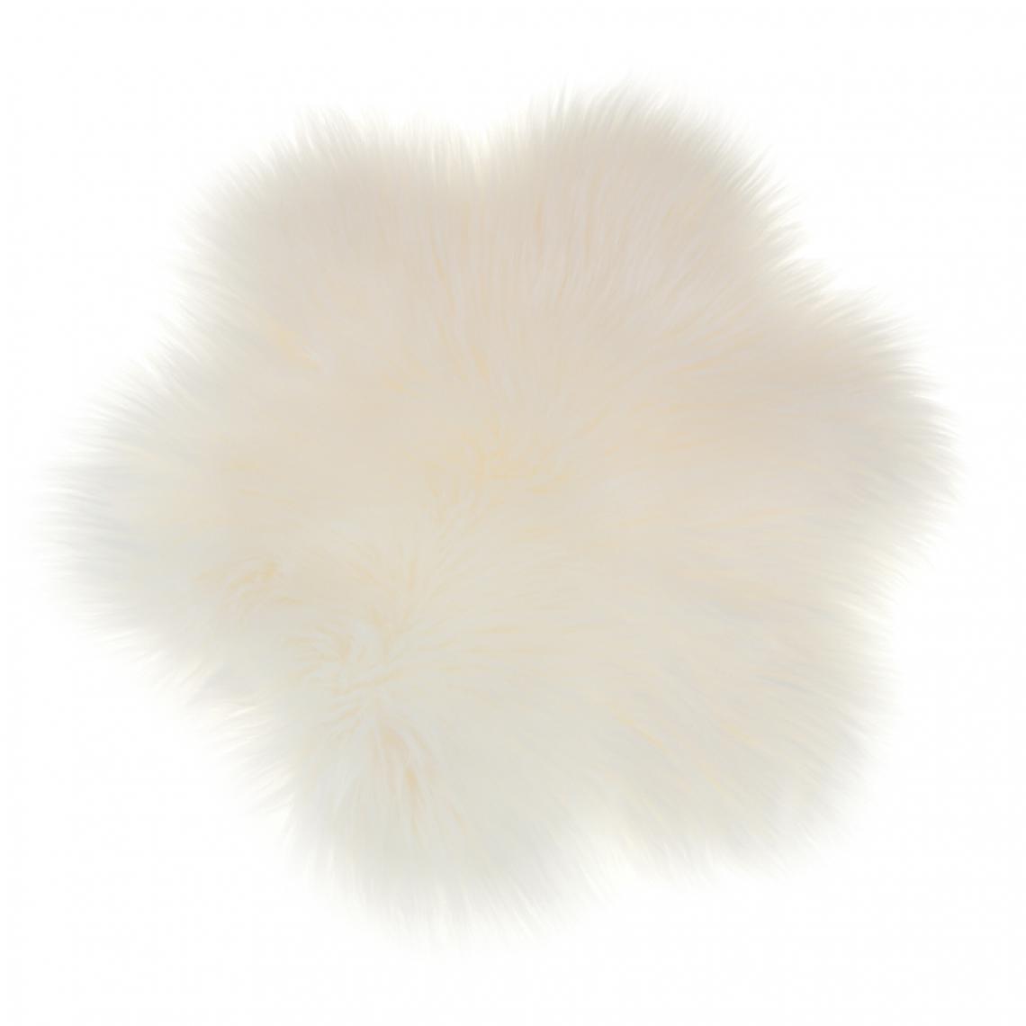 marque generique - Tapis moelleux en fausse fourrure en peau de mouton douce Tapis petits tapis fleur 60cm blanc - Tapis