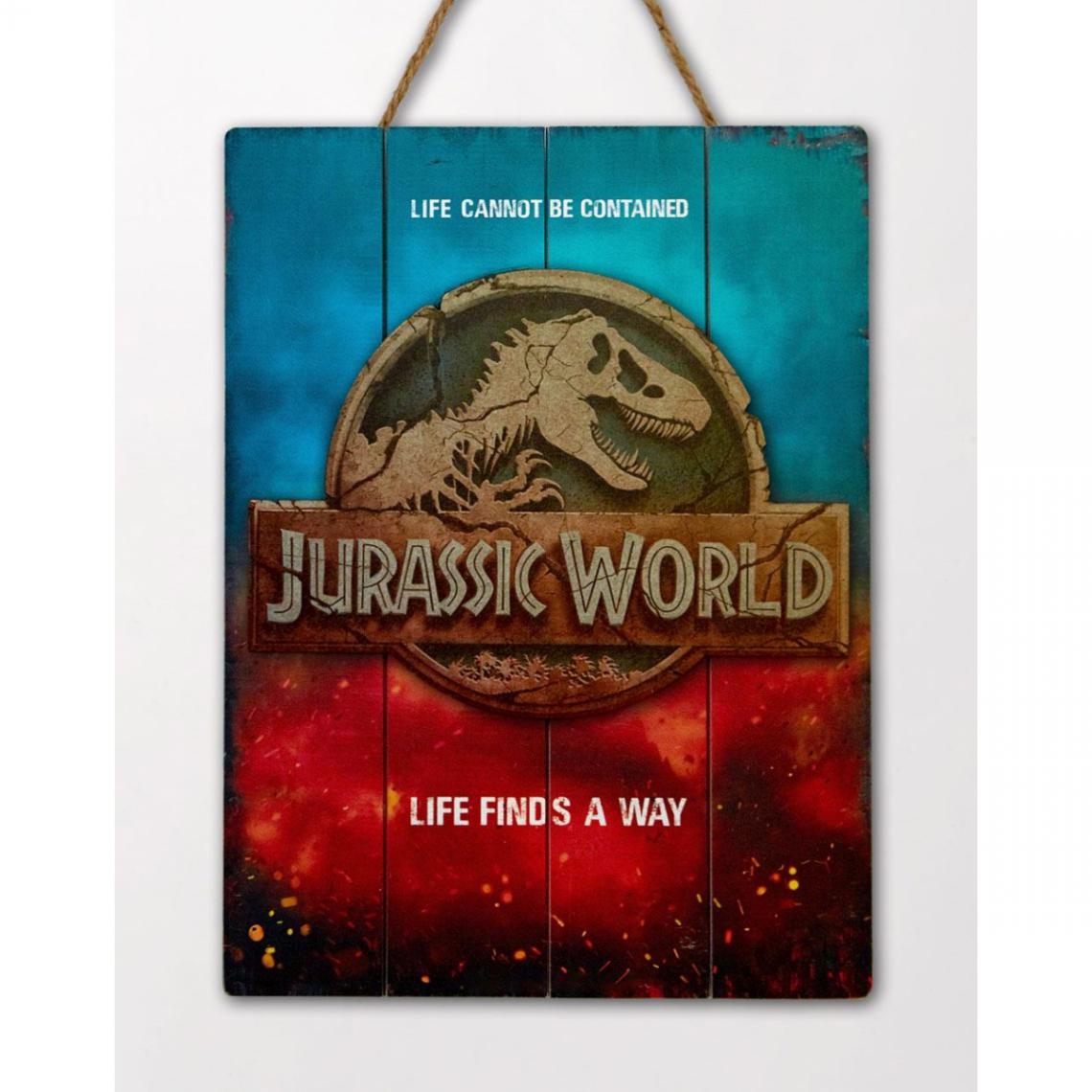 Doctor Collector - Jurassic Park - Tableau en bois WoodArts 3D Logo Jurassic Park 30 x 40 cm - Stickers