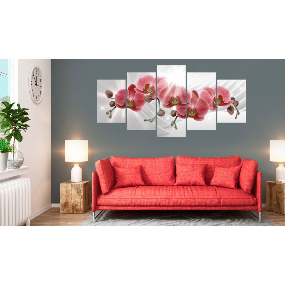 marque generique - 200x100 Tableau Orchidées Fleurs Admirable Abstract Garden: Red Orchis - Tableaux, peintures