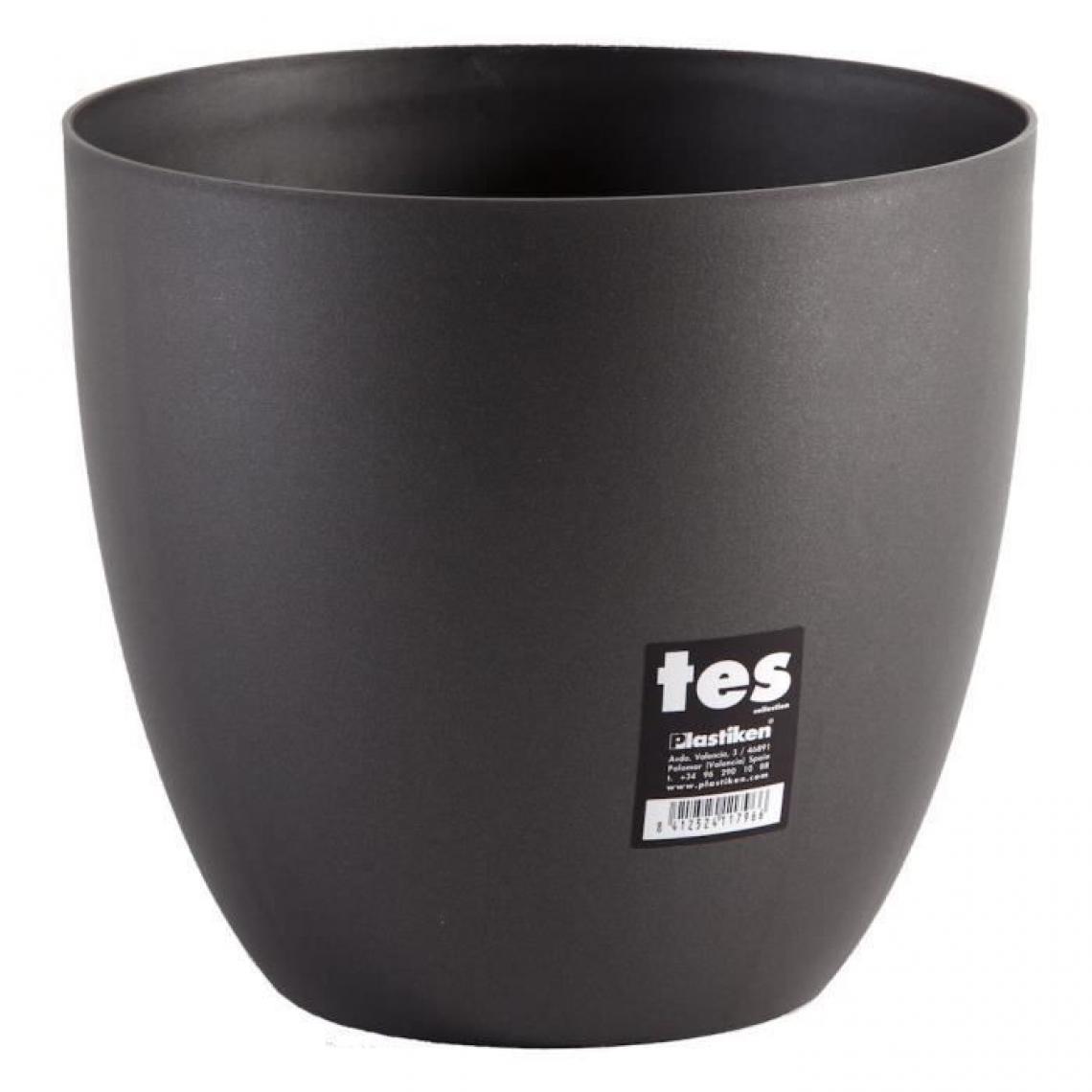 Plastiken - PLASTIKEN Pot de fleurs bol Tes - 22 cm - Anthracite - Pots, cache-pots
