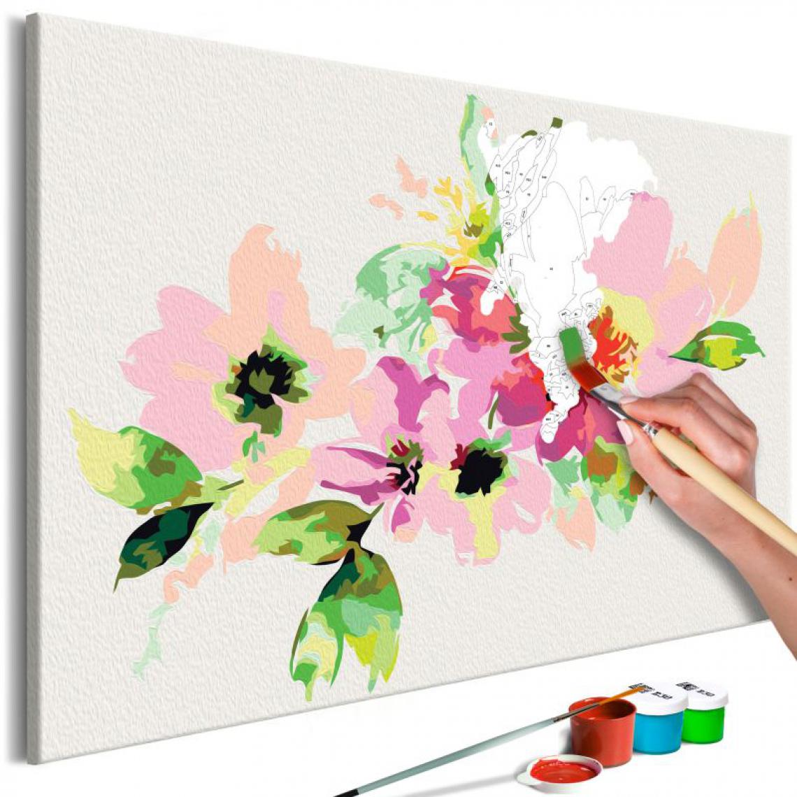 Paris Prix - Tableau à Peindre Soi-Même Fleurs Colorées 40x60cm - Tableaux, peintures