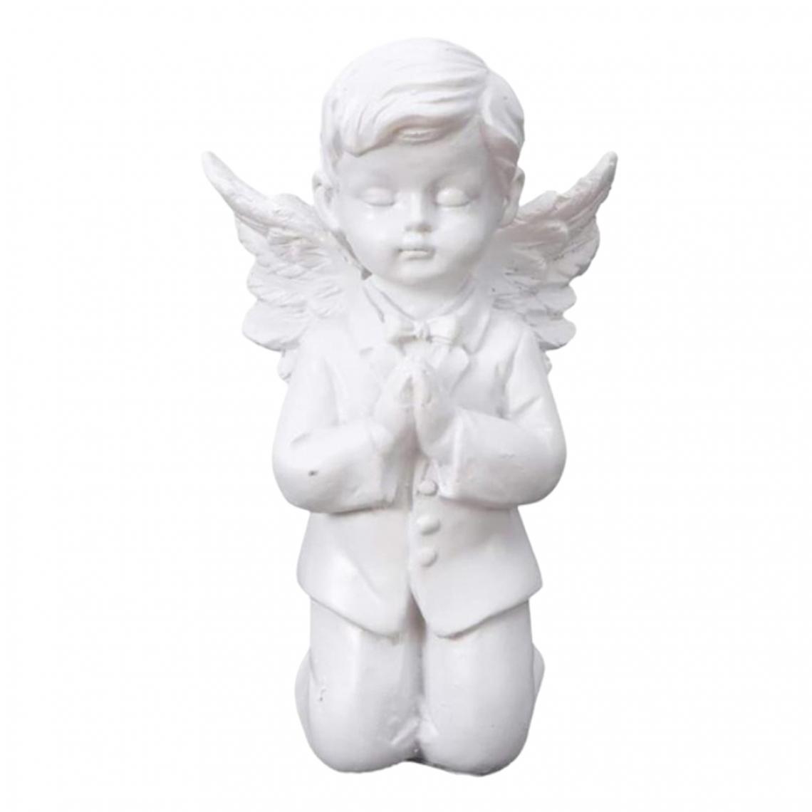 marque generique - Statue D'ange Blanc En Résine, Décoration De Bureau, Accessoires De Fenêtre, Séance De Noël - Statues