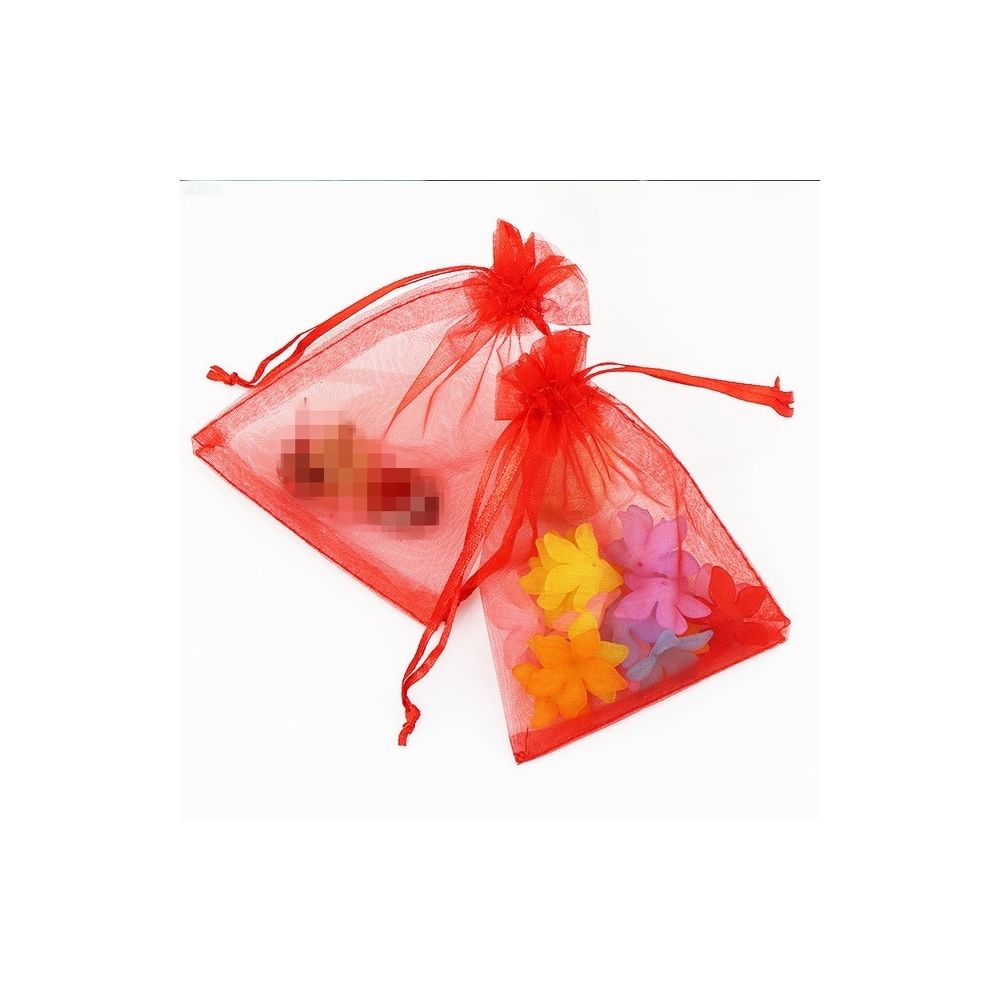Wewoo - Décorations de Fête 100 PCS Organza Gift Bags Emballage Bijoux Sac De Mariage Décoration De NoceTaille 7x9cm D6 Rouge - Décorations de Noël