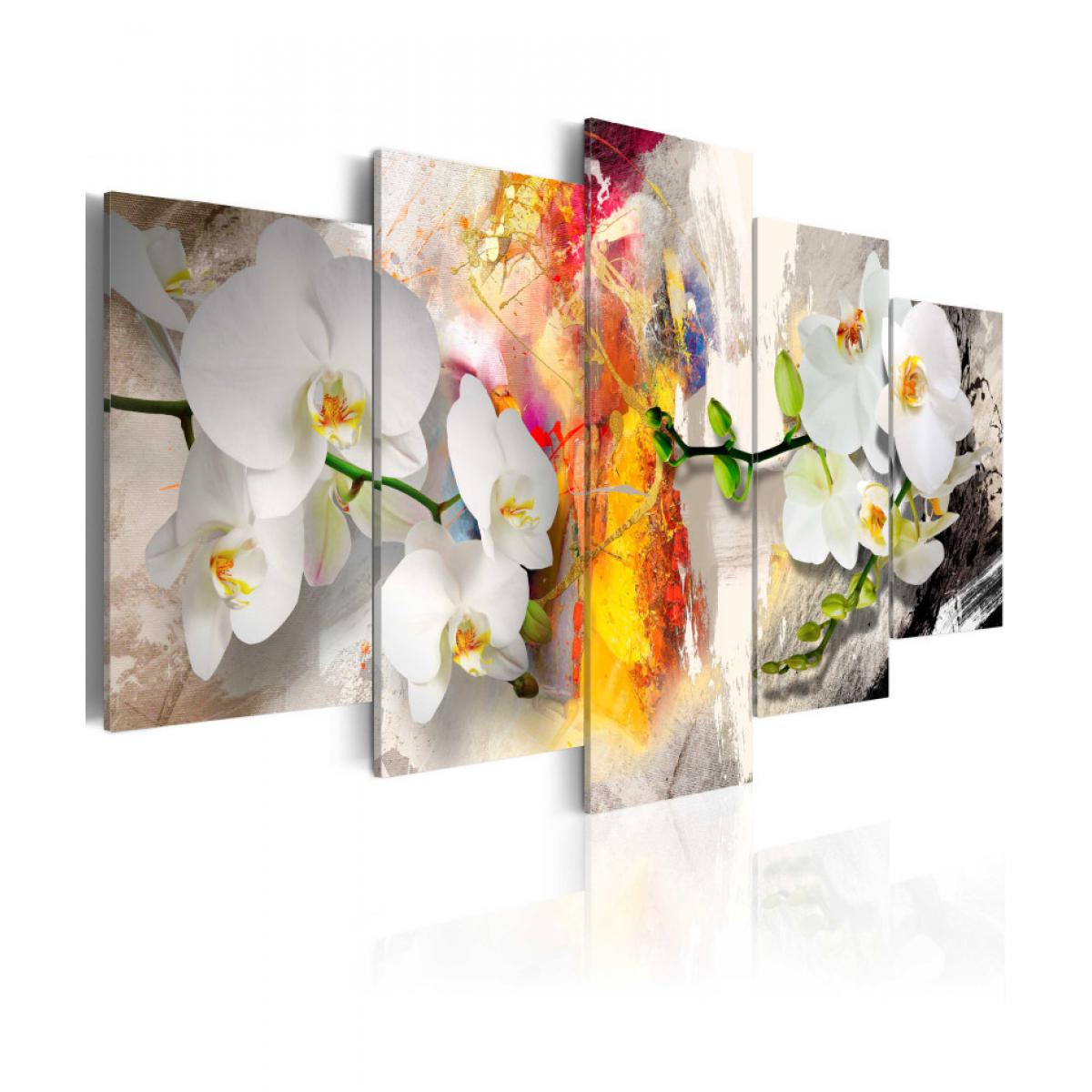 Artgeist - Tableau - Orchidée et couleurs 200x100 - Tableaux, peintures