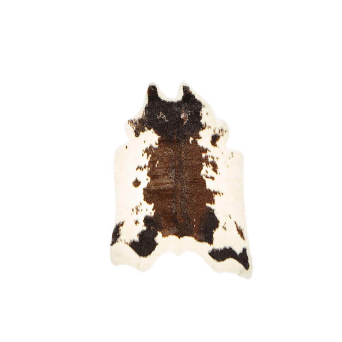 Beliani - Tapis en fausse fourrure de vache marron et blanche, 60 x 90 cm NAMBUNG - noir - Tapis