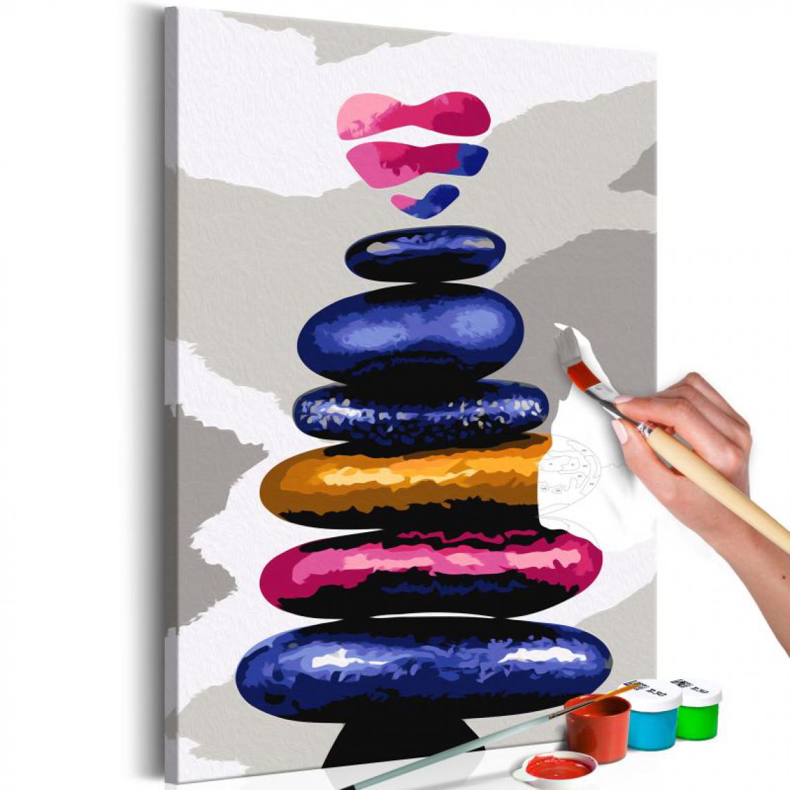 Paris Prix - Tableau à Peindre Soi-Même Colored Pebbles 40x60cm - Tableaux, peintures