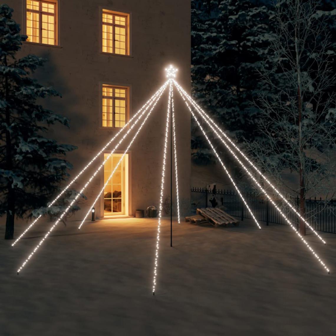 Wottes - Lumières d'arbre de Noël Int/Extérieur 800 LED blanc froid 5 m - Décorations de Noël