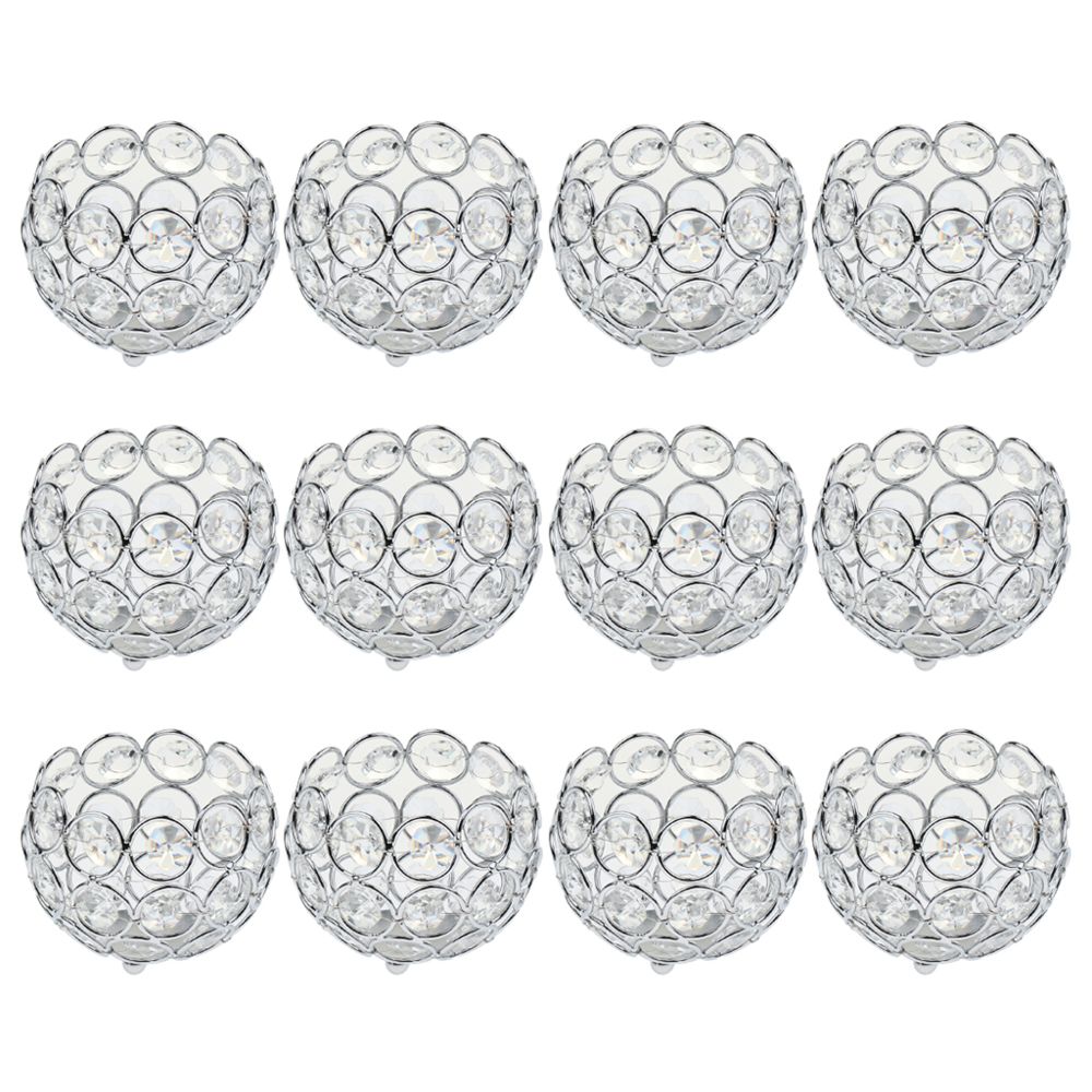 marque generique - Bougeoir 12 pièces en cristal avec bougeoir en argent - Bougeoirs, chandeliers