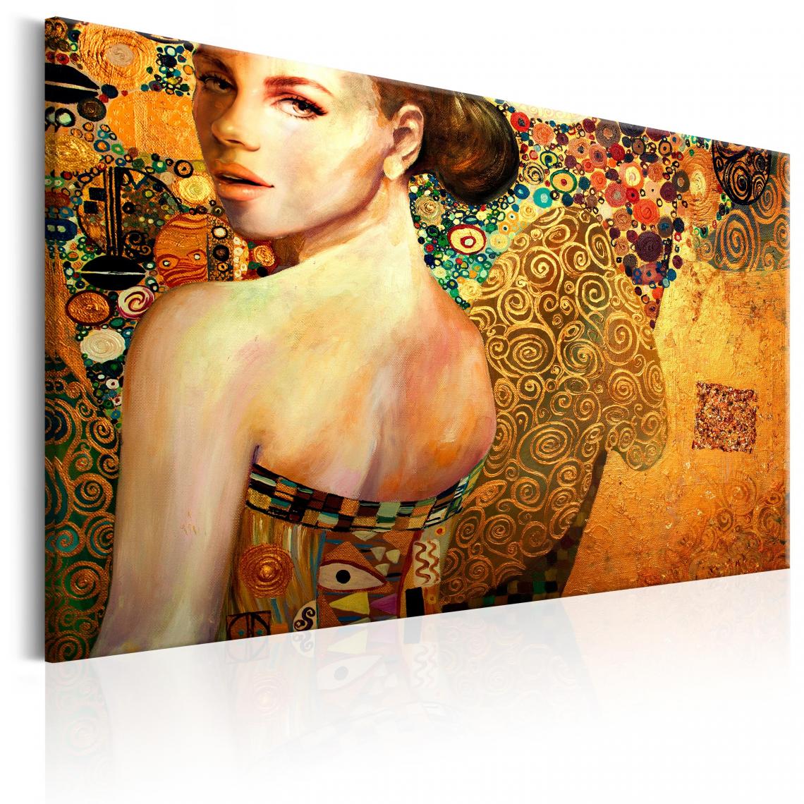 Decoshop26 - Tableau sur toile décoration murale image imprimée cadre en bois à suspendre Dame d'or 60x40 cm 11_0007450 - Tableaux, peintures