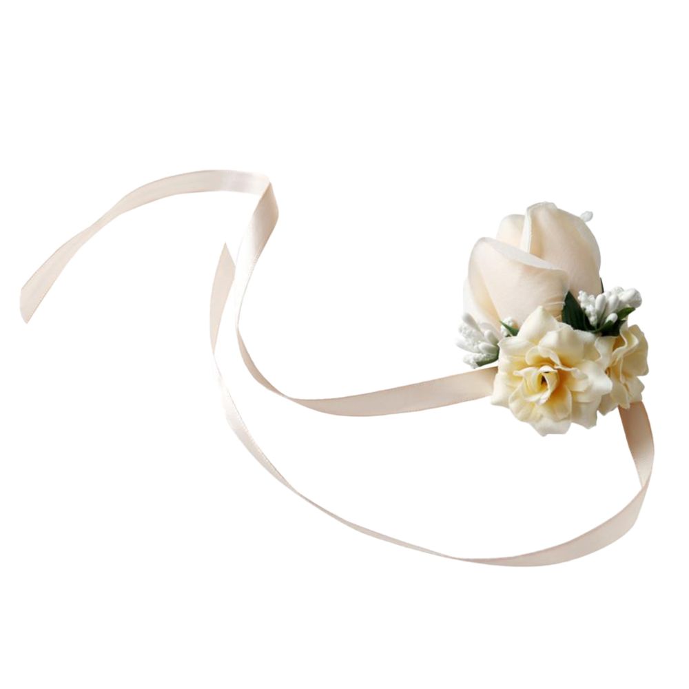 marque generique - Fleur artificielle de poignet de Rose pour le Champagne de mariée de demoiselle d'honneur de marié - Plantes et fleurs artificielles