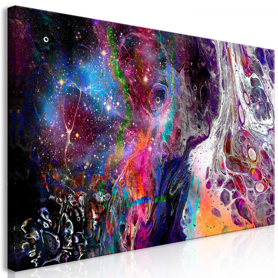 Decoshop26 - Tableau sur toile décoration murale image imprimée cadre en bois à suspendre Galaxie colorée (1 partie) large 120x60 cm 11_0001902 - Tableaux, peintures