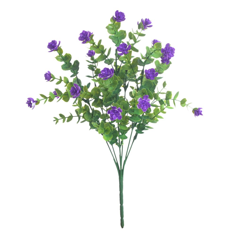 marque generique - 7 Branches Faux Fleur d'Eucalyptus Bouquet De Fleurs Arrangement Floral Violet - Plantes et fleurs artificielles