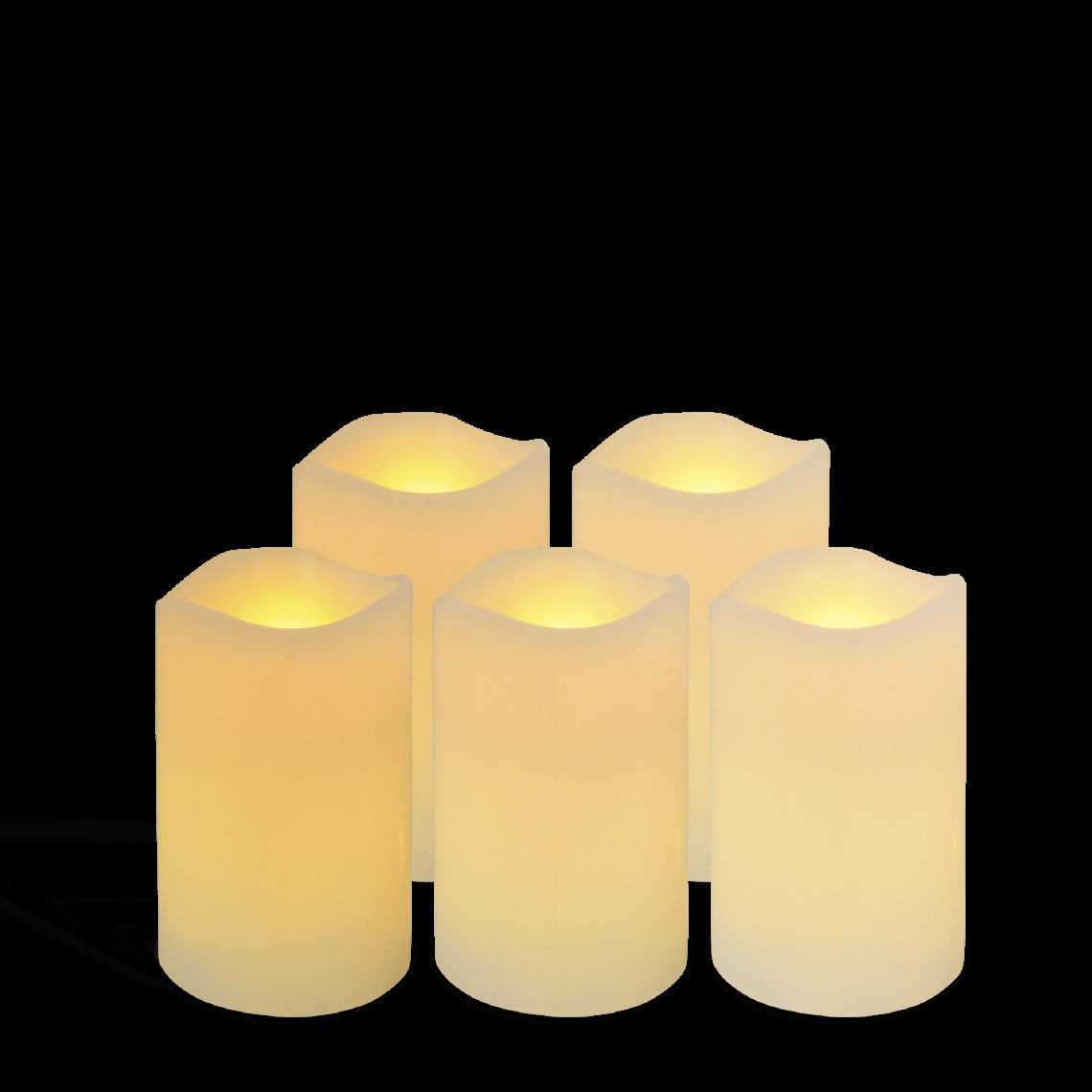 Skylantern - Pack de 5 bougies Vagues LED Ivoire 7x10cm - Bougies