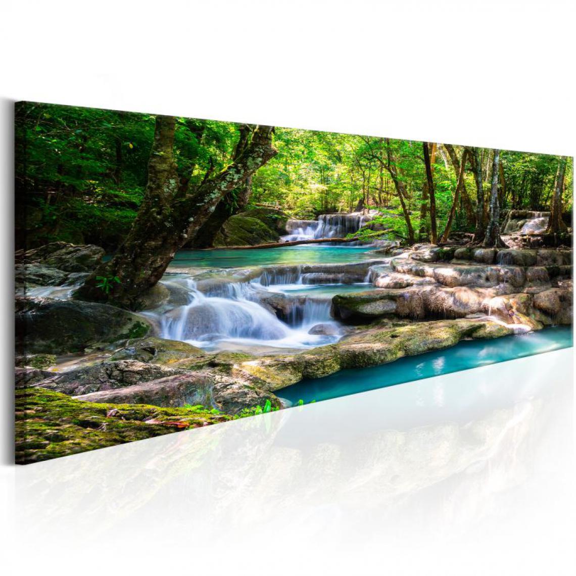 Artgeist - Tableau - Nature: Forest Waterfall .Taille : 150x50 - Tableaux, peintures