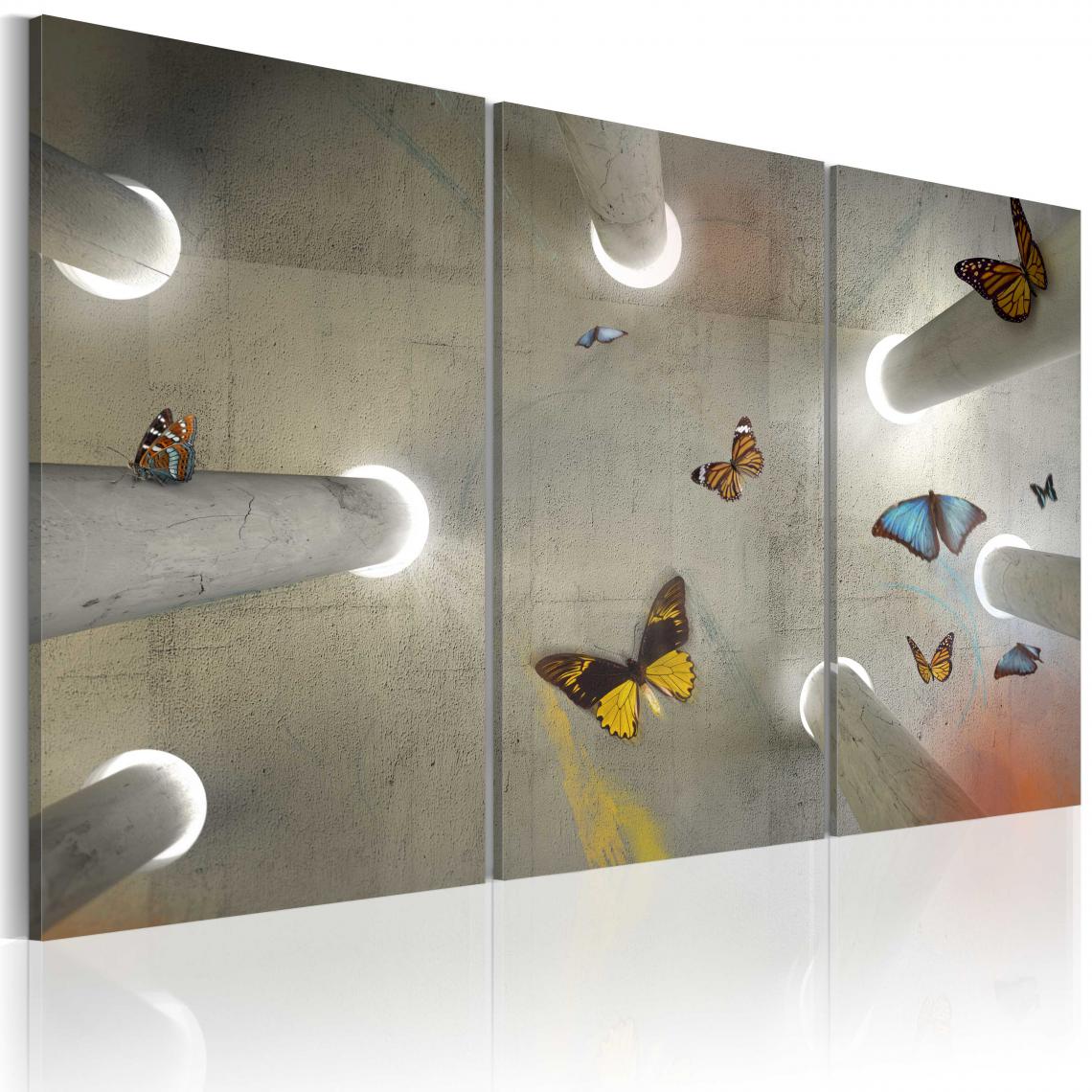 Decoshop26 - Tableau sur toile en 3 panneaux décoration murale image imprimée cadre en bois à suspendre Sois libre... 60x40 cm 11_0002181 - Tableaux, peintures