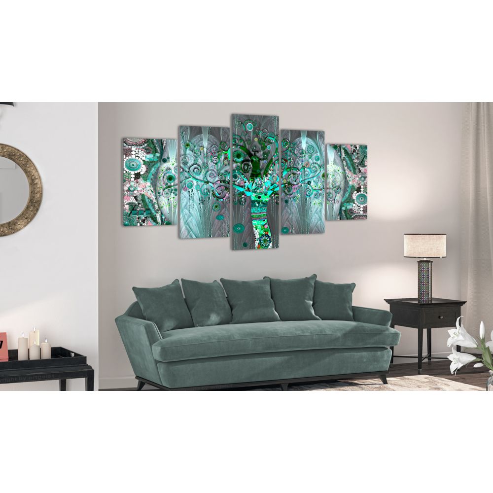 marque generique - 200x100 Tableau Multicolores Abstraction Admirable Mosaic Tree - Tableaux, peintures