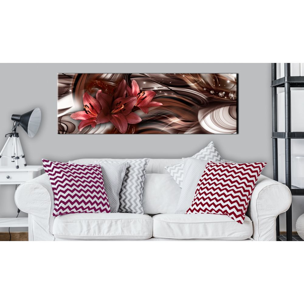 marque generique - 150x50 Tableau Fleurs et plantes Abstraction Admirable Empire of Lily - Tableaux, peintures