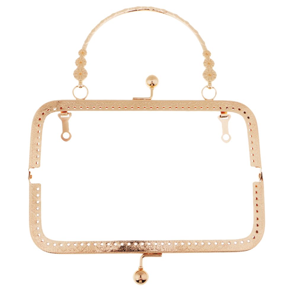 marque generique - Vintage métal sac à main fermoir cadre poignée couture embrayage sacs accessoires or - Cadres, pêle-mêle