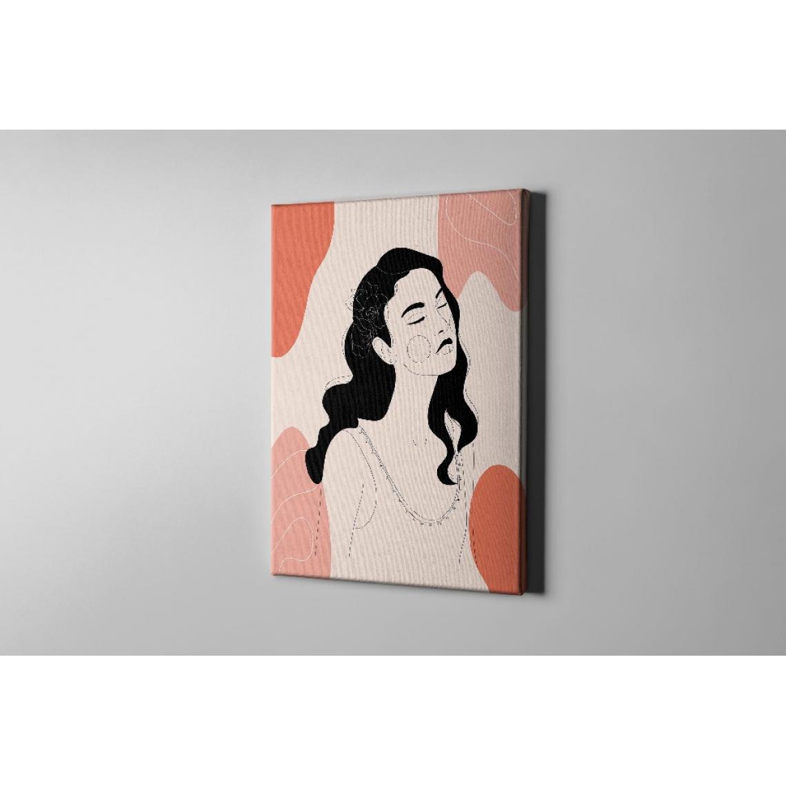 Homemania - HOMEMANIA Tableau sur toile Fille - Rose, noir - 100 x 3 x 150 cm - Tableaux, peintures
