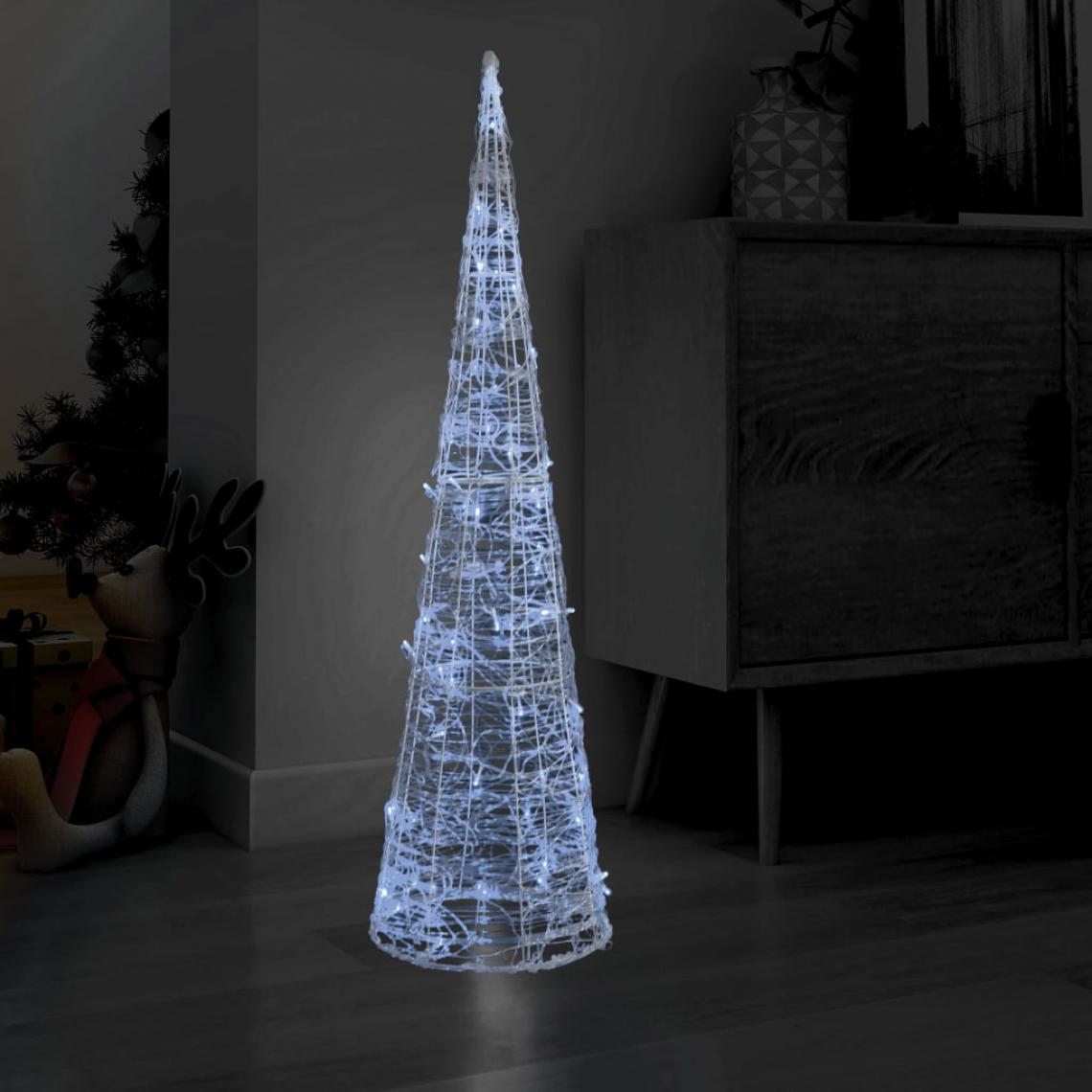Wottes - Cône lumineux décoratif pyramide Acrylique Blanc froid 120 cm - Décorations de Noël