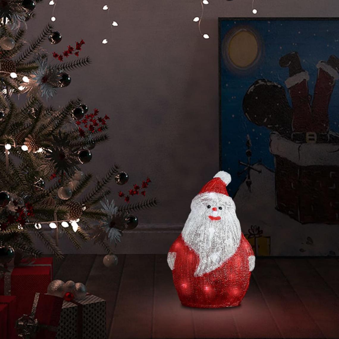 Wottes - Silhouette de Père Noël LED Acrylique Intérieur/extérieur 28 cm - Décorations de Noël