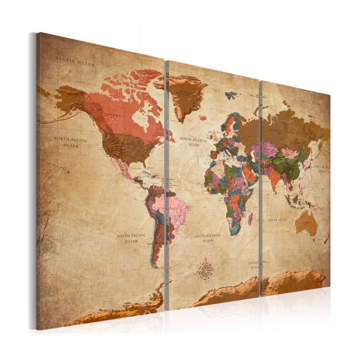 Artgeist - Tableau - Maps: Brown Elegance 120x80 - Tableaux, peintures