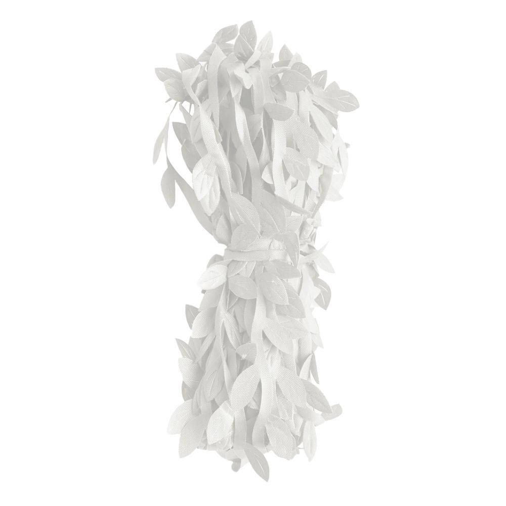 marque generique - Le ruban de guirlande de feuilles de tissu artificiel de 20 mètres borde le bricolage blanc - Objets déco