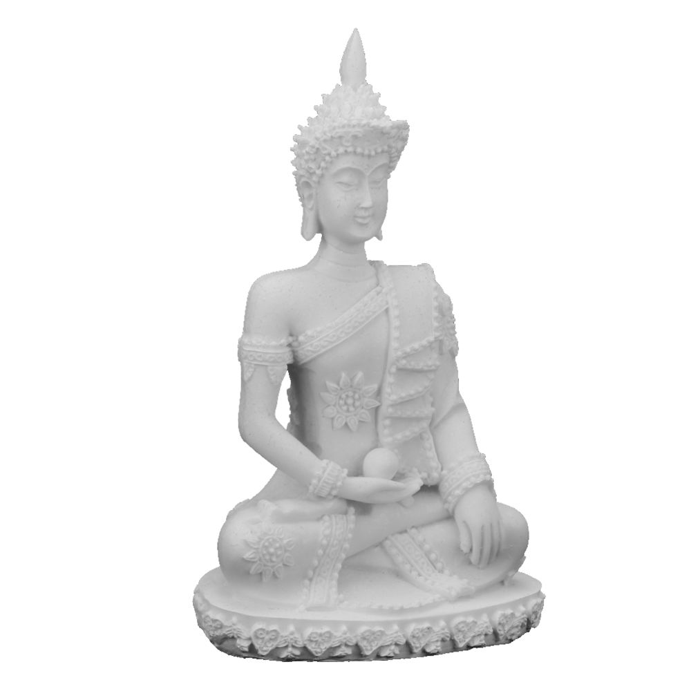 marque generique - grès sculpté à la main assis méditation statue de Bouddha sculpture figurine blanc - Statues