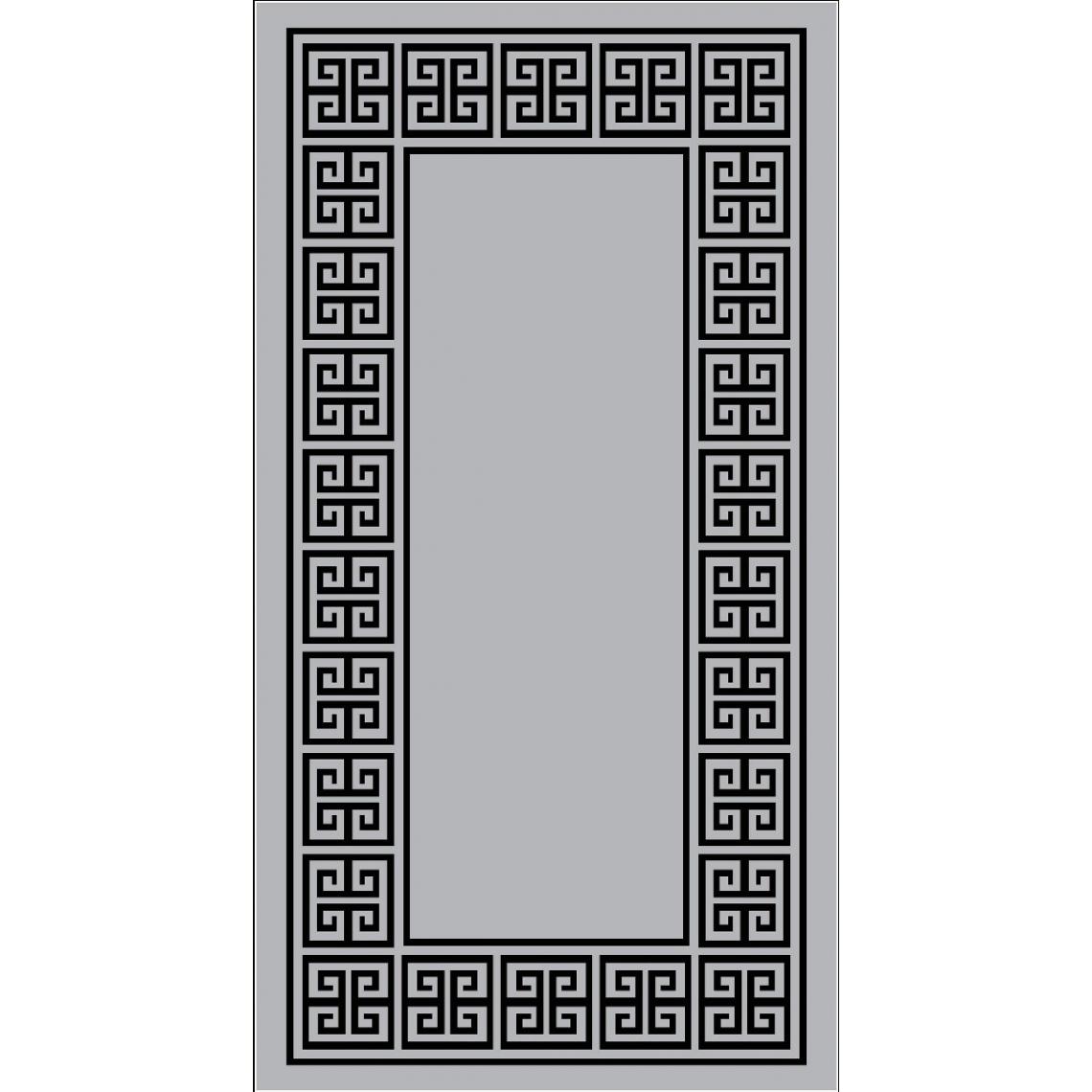 Homemania - HOMEMANIA Tapis Imprimé Greece 4 - Géométrique - Décoration de Maison - Antidérapant - Pour Salon, séjour, chambre à coucher - Gris, noir en Polyester, Coton, 80 x 150 cm - Tapis