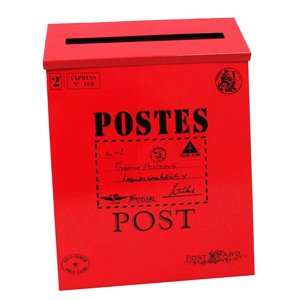 marque generique - Boîte aux lettres galvanisée vintage, boîte aux lettres, boîte aux lettres, porte-journaux, boîte, rouge - Objets déco