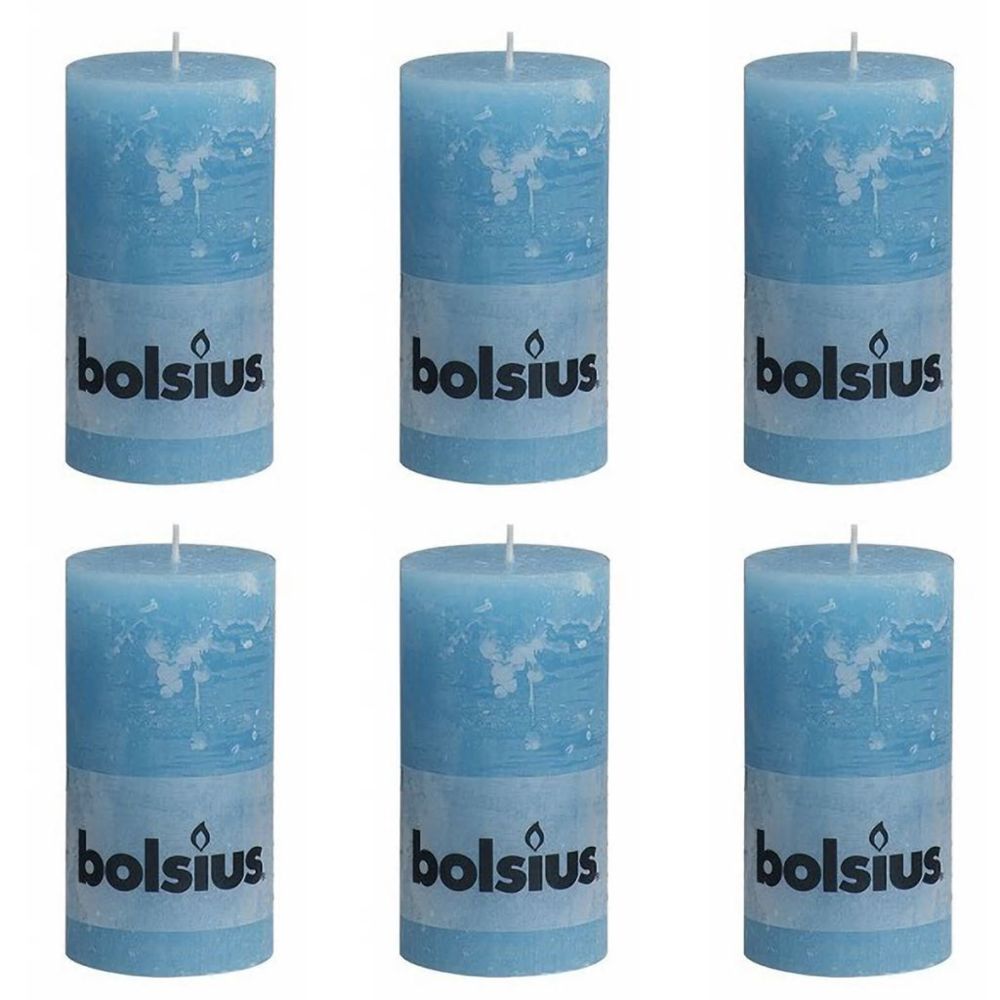 Bolsius - Bolsius Lot de 6 bougies 130 x 68 mm gris foncé - Bougies