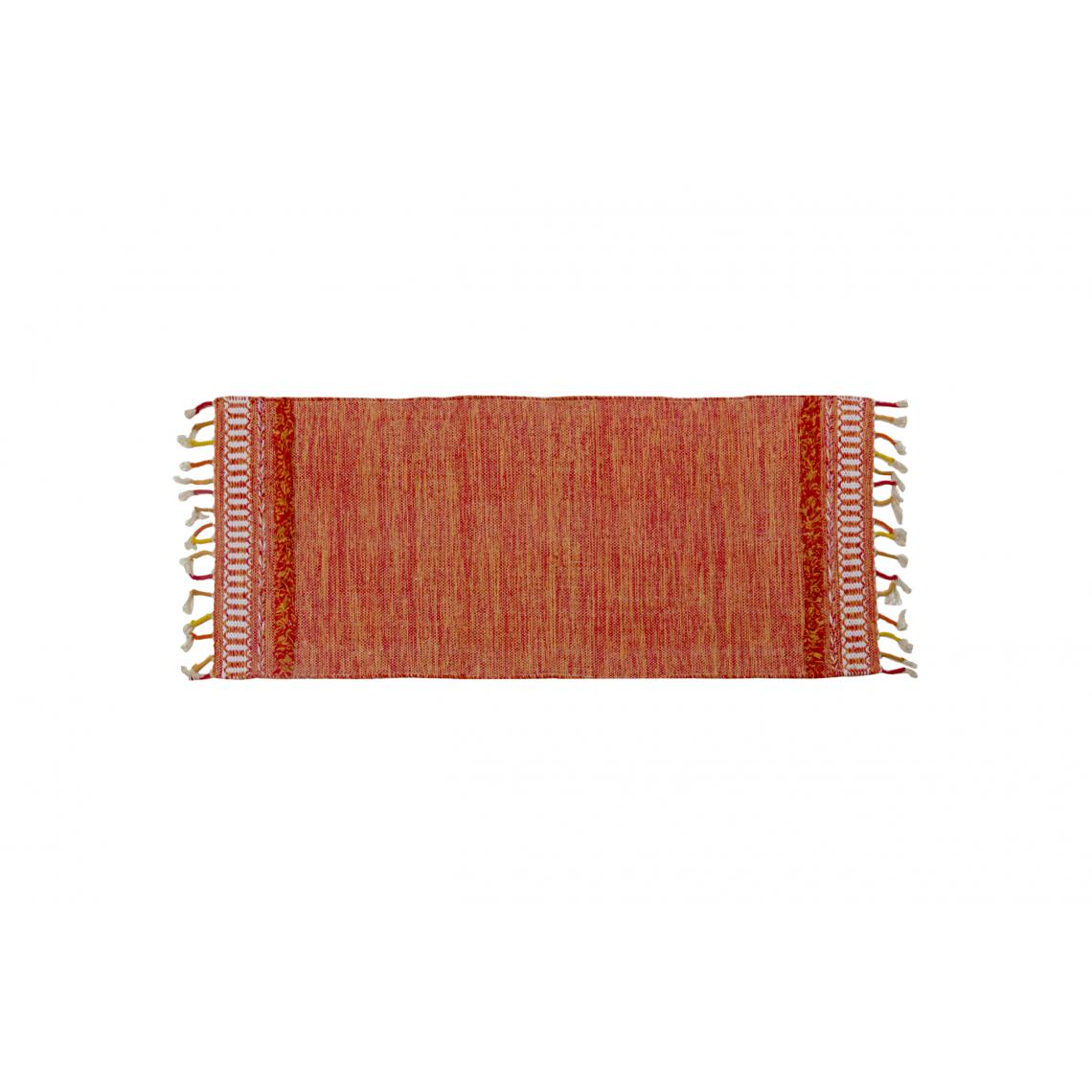 Alter - Tapis boston moderne, style kilim, 100% coton, orange, 180x60cm - Tapis