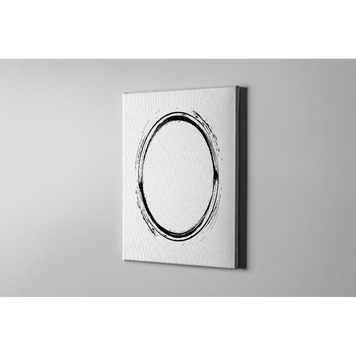 Homemania - HOMEMANIA Tableau sur toile Cercle - Blanc, noir - 100 x 3 x 150 cm - Tableaux, peintures