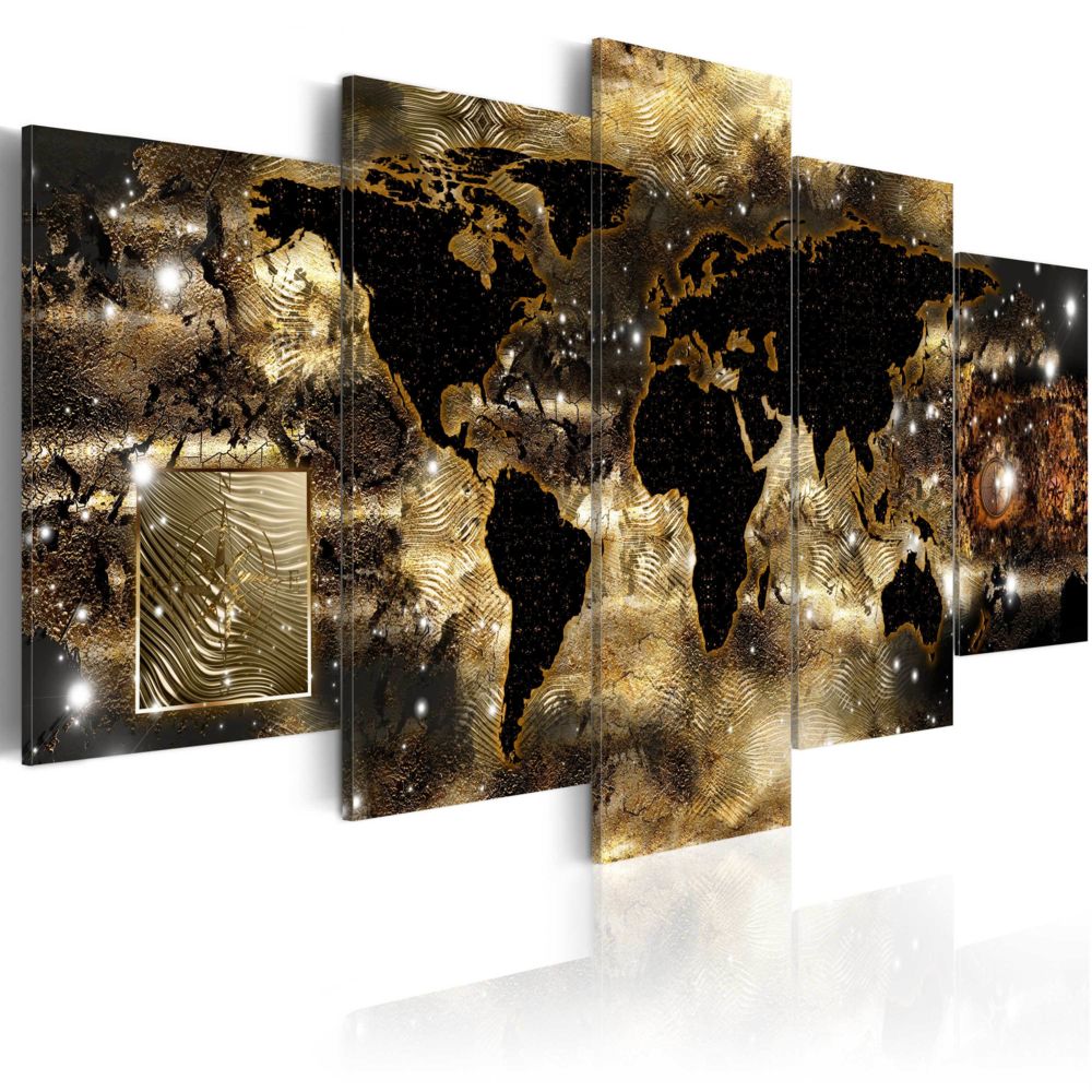Bimago - Tableau - Continents of bronze - Décoration, image, art | Cartes du monde | - Tableaux, peintures