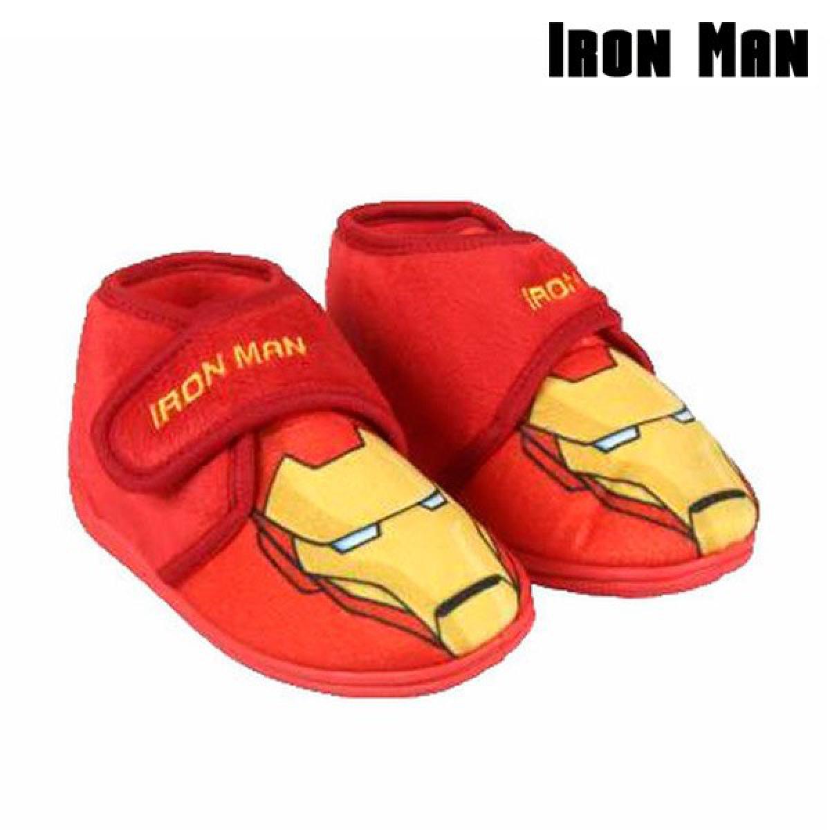 Totalcadeau - Chaussons pour enfant superhéros avec fermeture velcro rouge Iron man Pas cher - Rangements à chaussures