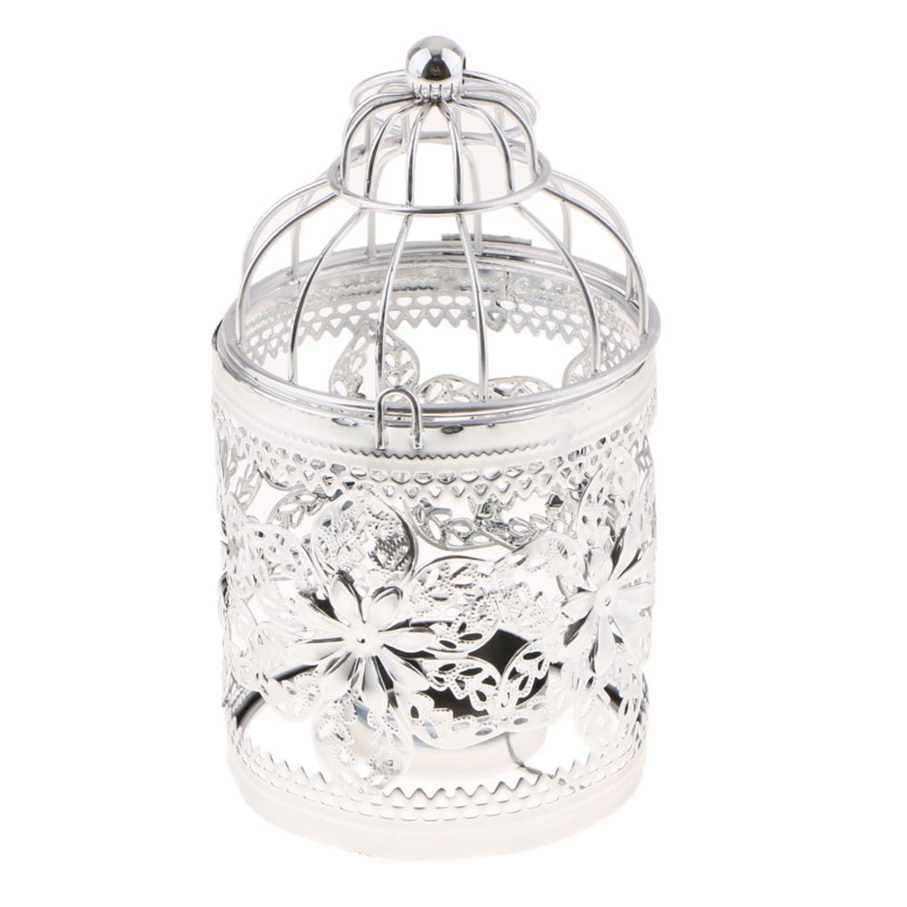 marque generique - bougeoir en forme de cage à oiseaux en métal galvanisé e-silver - Bougeoirs, chandeliers