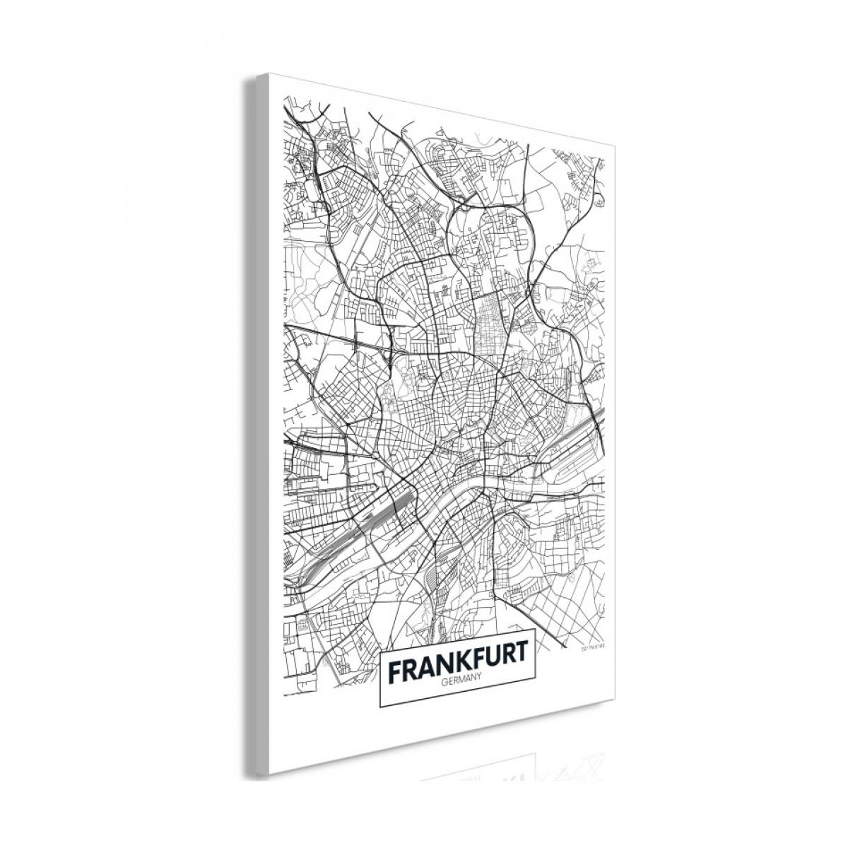 Artgeist - Tableau - Map of Frankfurt (1 Part) Vertical 80x120 - Tableaux, peintures
