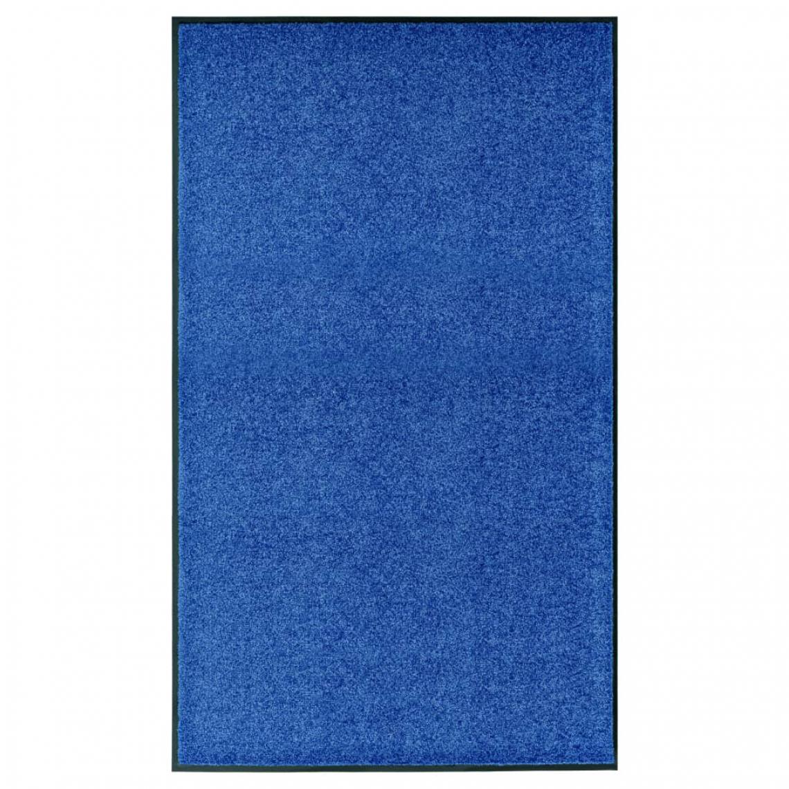 Vidaxl - vidaXL Paillasson lavable Bleu 90x150 cm - Tapis