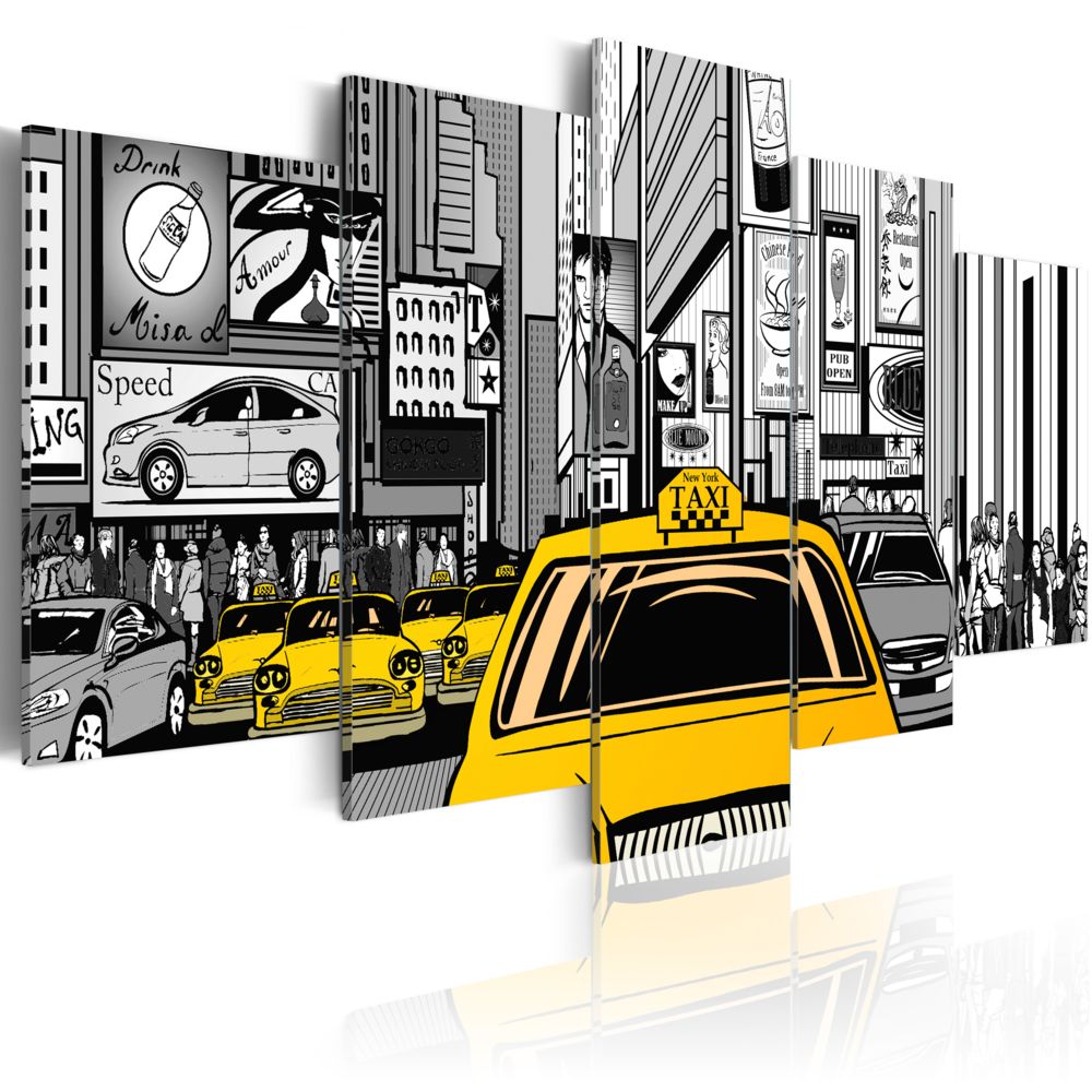 Bimago - Tableau - Taxi de dessin animé - Décoration, image, art | Art urbain | - Tableaux, peintures
