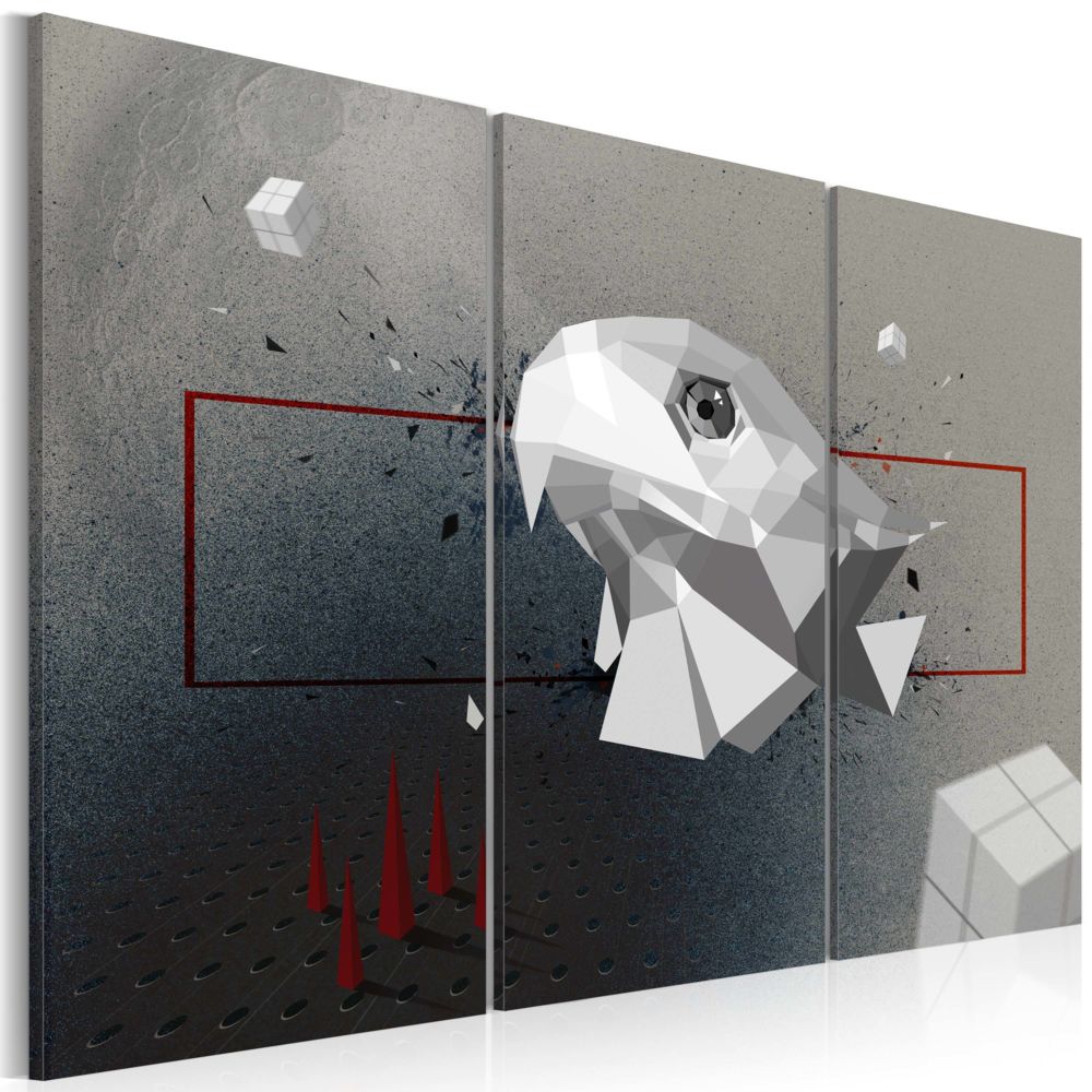 Bimago - Tableau | Aigle | 120x80 | Abstraction | 3D | Triptyque | - Tableaux, peintures