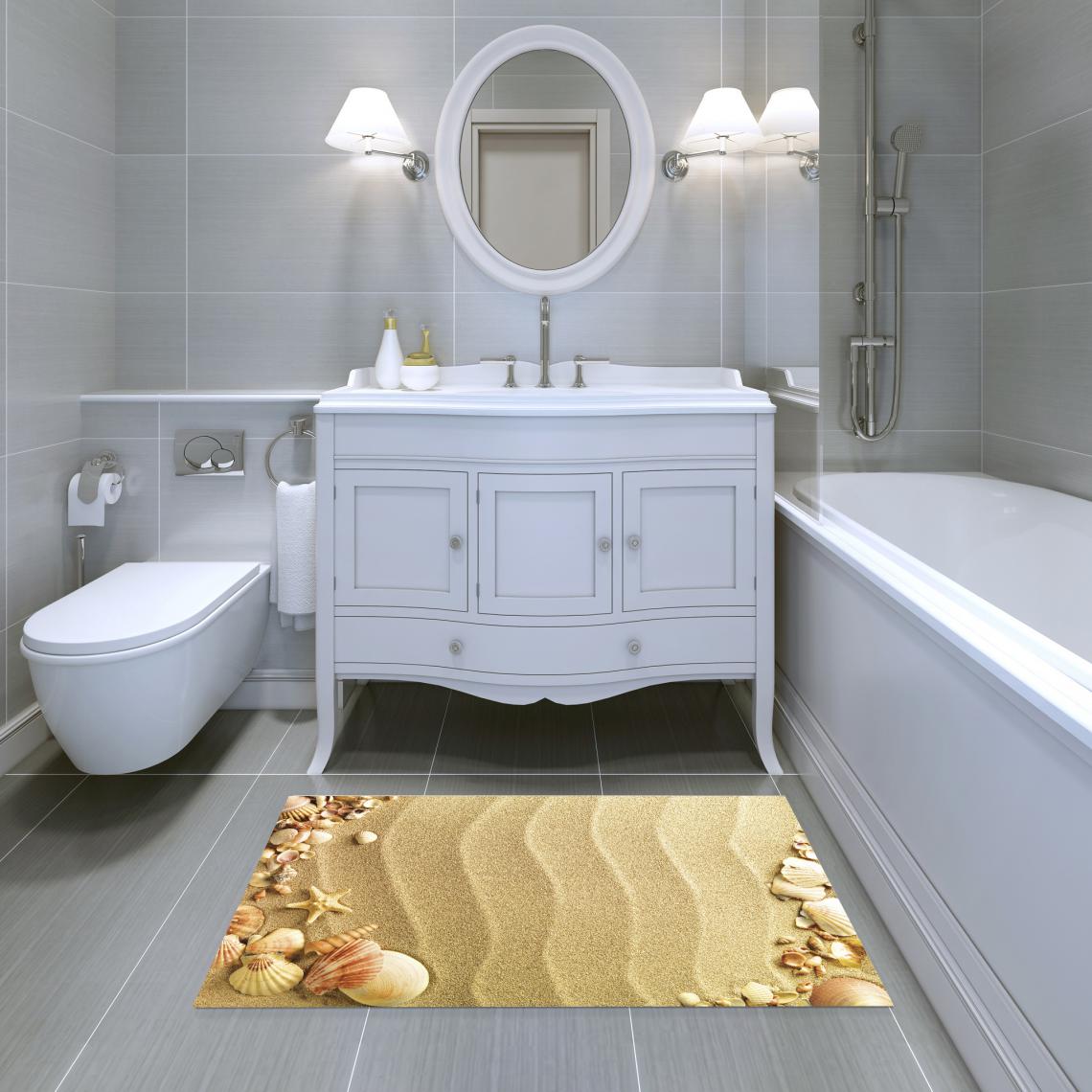 Alter - Tapis de salle de bain, 100% Made in Italy, Tapis antitache avec impression numérique, Tapis antidérapant et lavable, Modèle Alana, cm 90x52 - Tapis