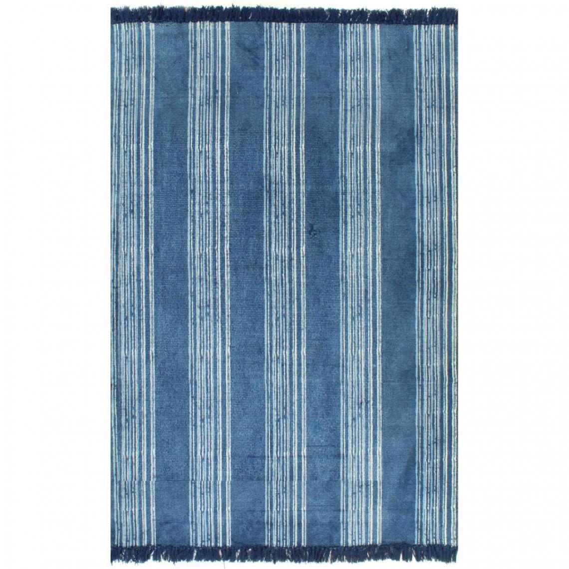 Chunhelife - Tapis Kilim Coton 160 x 230 cm avec motif Bleu - Tapis