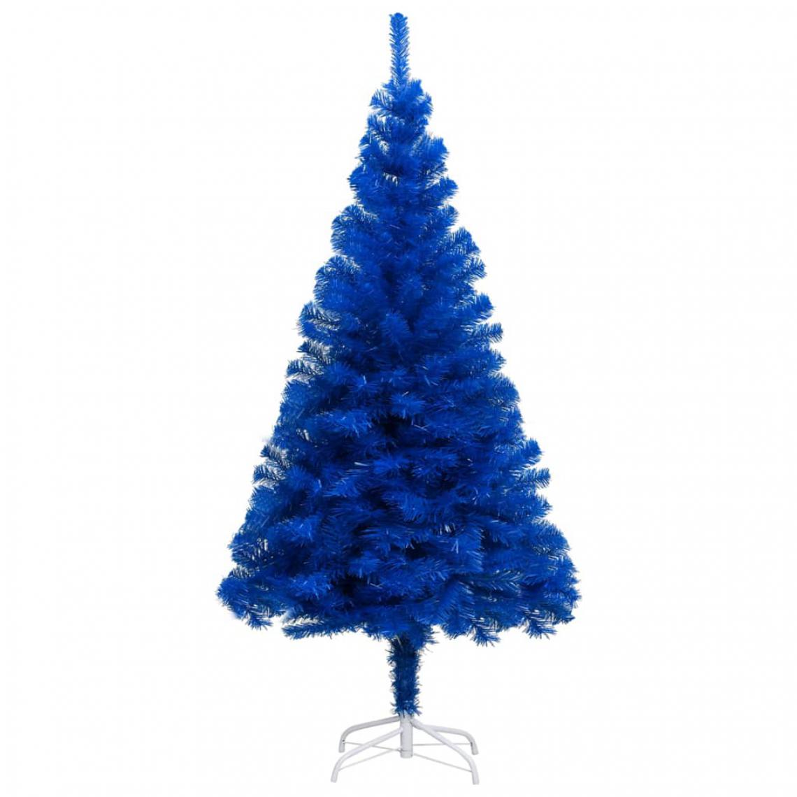 Vidaxl - vidaXL Sapin de Noël artificiel avec support Bleu 240 cm PVC - Sapin de Noël